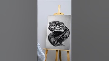3D Snake realistic drawing 🐍| #snake #3d #3dart #realisticdrawing #18992021 #art #shorts