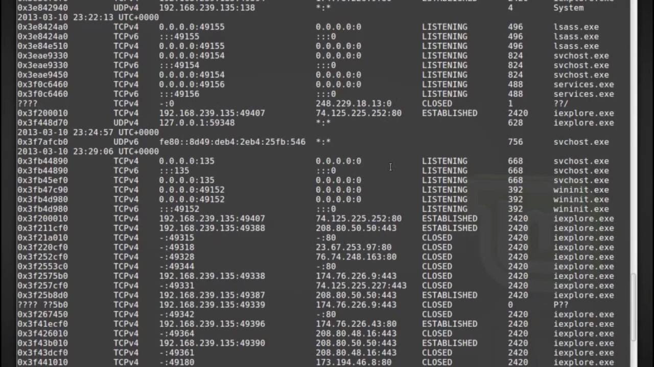 Digital Forensic Memory Analysis - Volatility