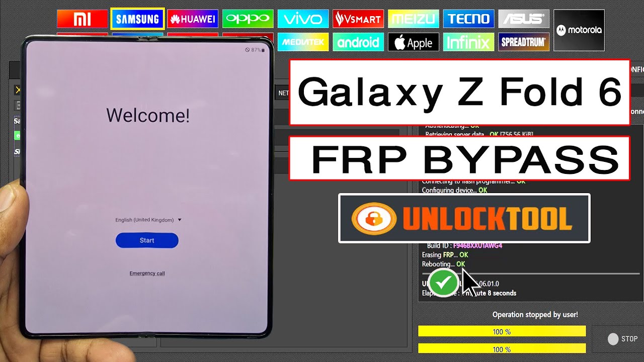 Samsung Galaxy Z Fold6 (SM-F956B)(SM-F956N)(SM-F956U)Frp Bypass Unlock Tool Google account remove ✅