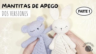 Como hacer mantitas de apego crochet osito y conejo Parte1