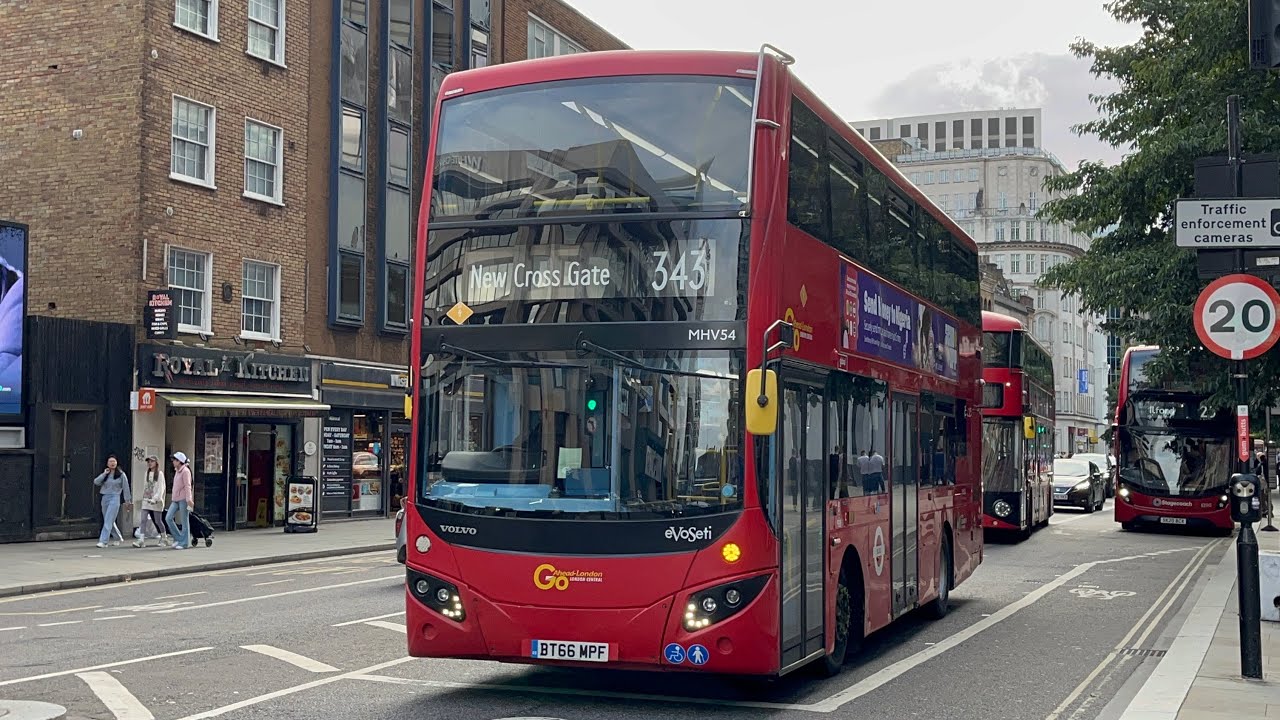 FRV. Go Ahead London Route 343. Aldgate - New Cross Gate. MCV Evoseti MHV54 (BT66 MPF) & EH242