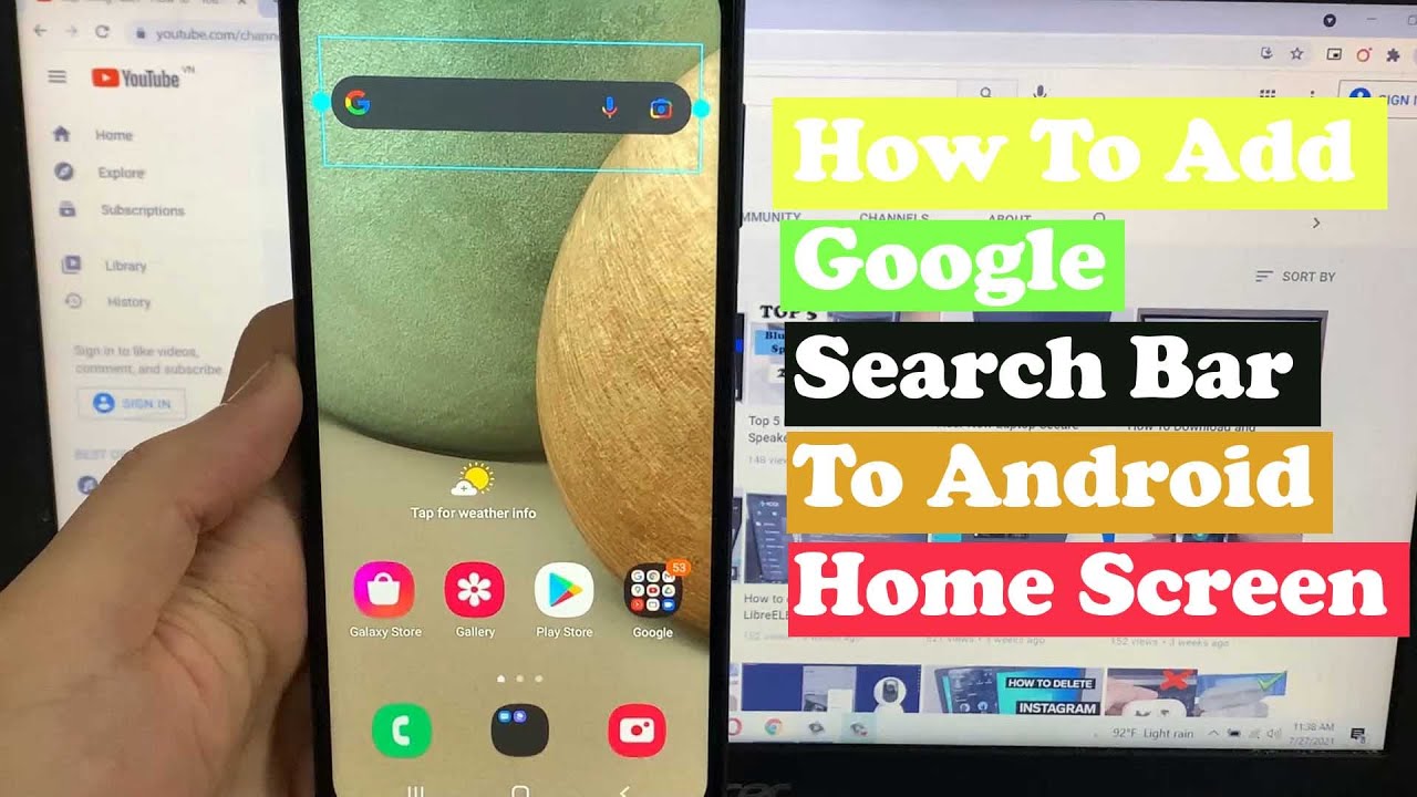 How To Add Google Search Bar To Samsung Home Screen 2023 YouTube