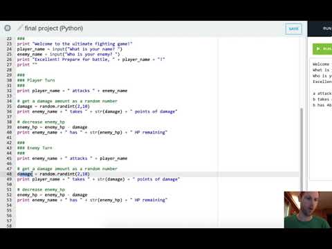 Video 2 Final Project Intro to Programming - Enemy Turn