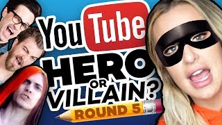 Drawing YOUTUBERS as HEROES & VILLAINS  ROUND 5!