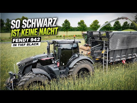 So Schwarz ist keine Nacht Fendt 942 in Tief Black Osters & Voß GPS Ernte für Biogasanlage