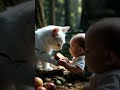 A White Cat Saves a Baby in the Heart of the ForestEmotionalStory #ShortFilm #ForestSurvival #cat