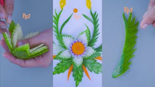 How to Carve Beautiful Vegetable Flower Garnish as Food Art & Decoration Idea