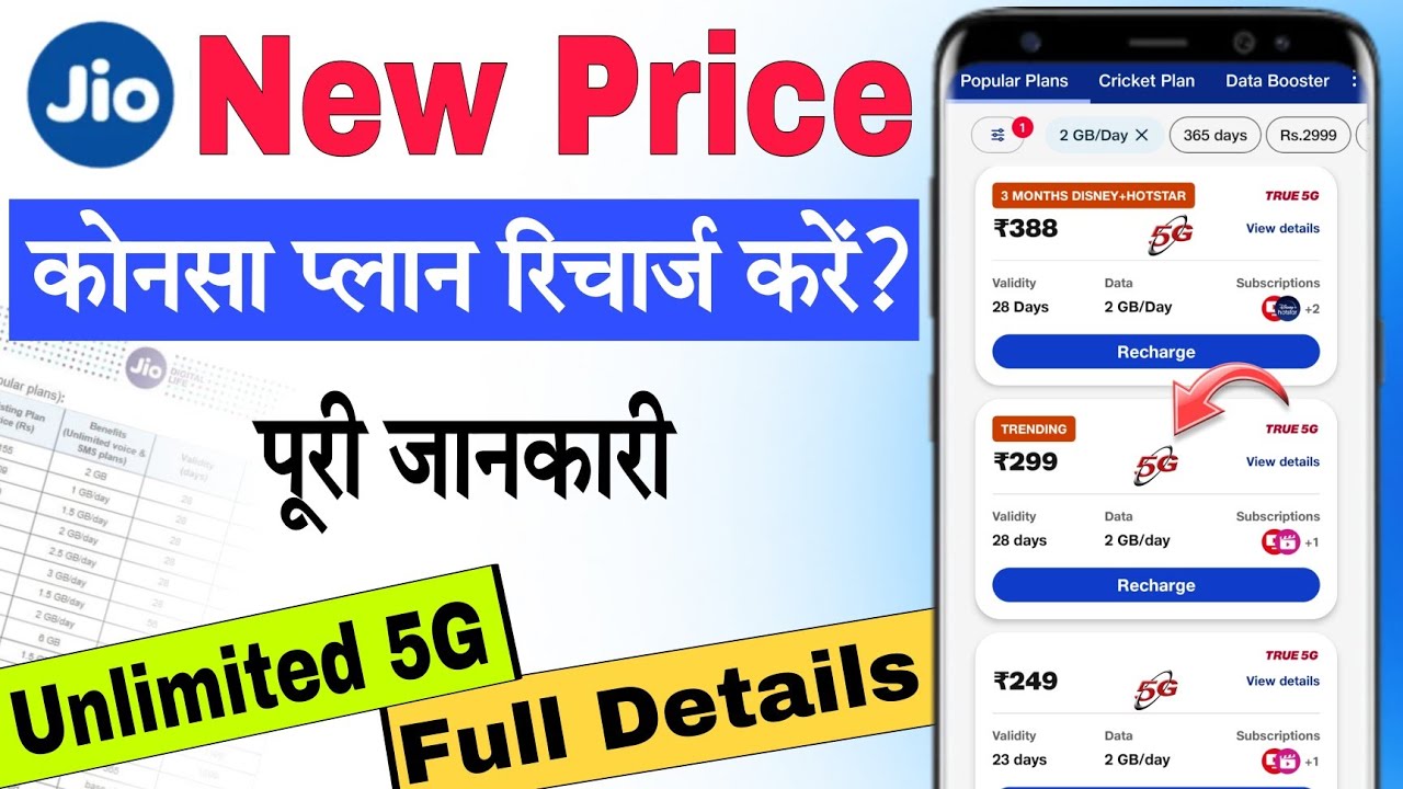 Jio new recharge plans 2024 All new jio recharge plans details