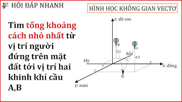 Bài toán thực tế - Khoảng cách nhỏ nhất từ vị trí người trên mặt đất tới hai khinh khí cầu | Toán 12