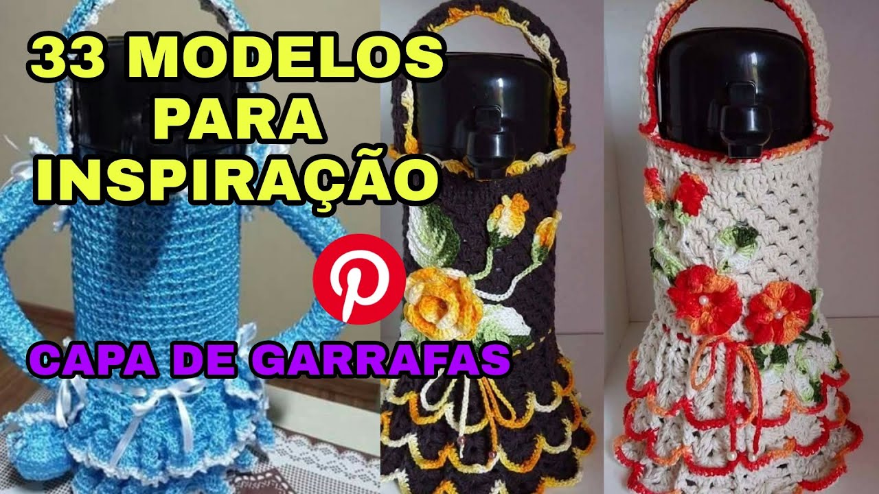 IDÉIAS DE CAPA DE GARRAFA TÉRMICA EM CROCHÊ!