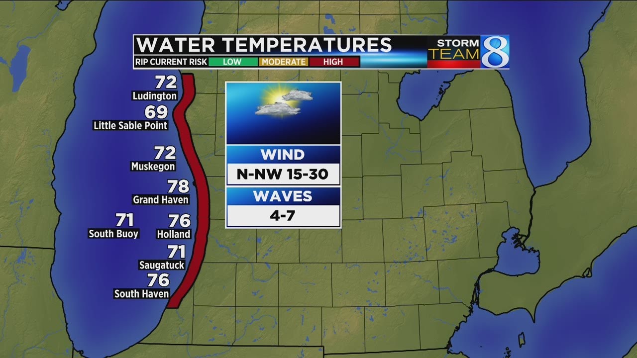 Rip Current Warning along Lake Michigan