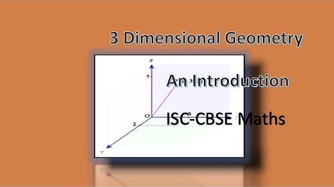 3 Dimensional Geometry -An Introduction--Class 11 Maths-ISC-CBSE