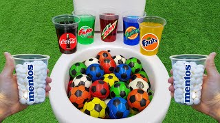 Football VS Coca Cola Zero, Yedigün Blue, Fanta, Mtn Dew, Fruko and Mentos in the toilet