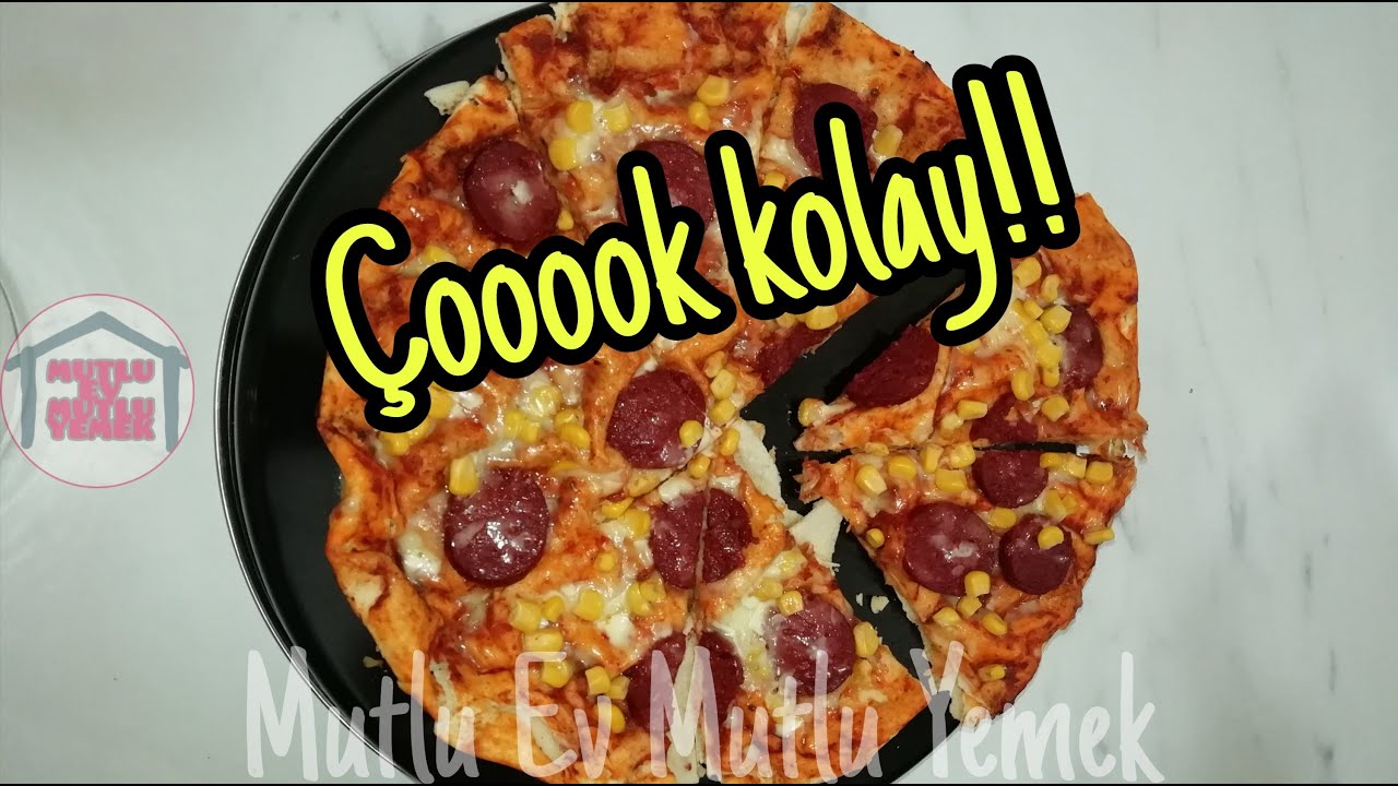 Hamur Yoğurmadan ???? Kolay ve Harika Bir Pizza Tarifi | Mutlu Ev Mutlu Yemek