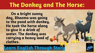 English Story || The Donkey And The Horse || Best Pixel English || Learn English through story ||