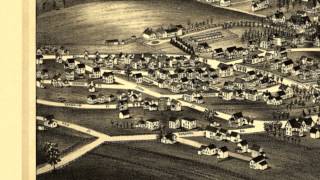 Hoosick Falls New York 1889 Panoramic Bird's Eye View Map 7020