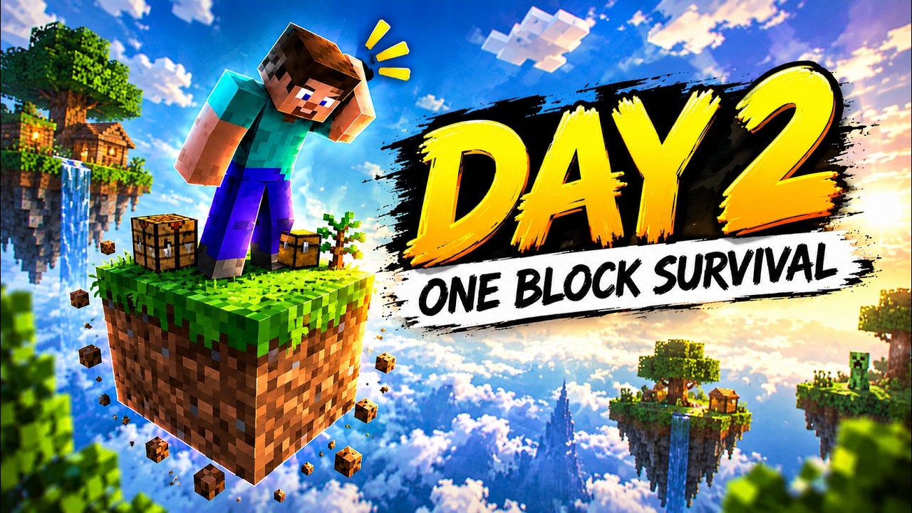 Day 2 of one block | One Block Survival EP. 2 - YouTube