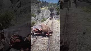 RDR2 Train Accident Horror Hits Wild Animals on Tracks! #shorts #gaming #viral