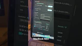 MacBook NEO CineBench 2026 score (multi-thread)