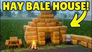 I Built a House Out of Hay Bales & Camped the Night in APM | Roblox American Plains Mudding
