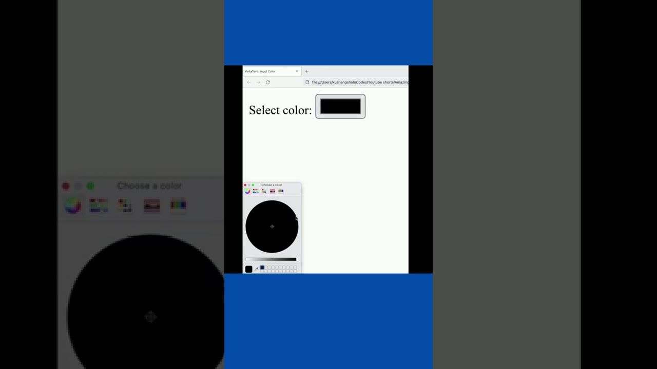 Take Color as input in HTML | Amazing HTML5 tricks | Kushang Shah