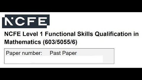 Functional Skills Maths L1 P001838 NCFE