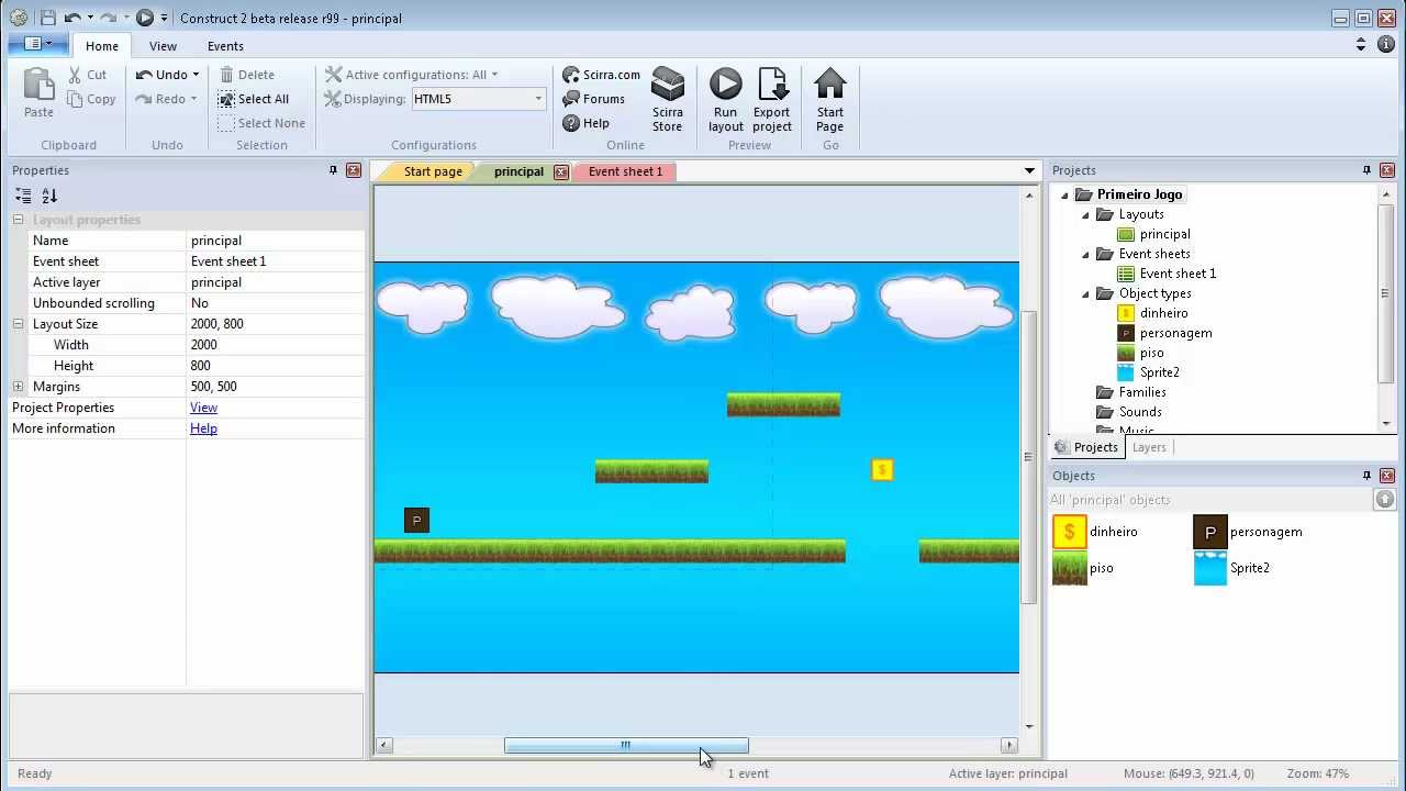 Como criar jogos digitais #2 - Pontuação no jogo - Construct 2 - Jogos ...