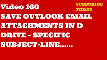 Learn Excel-  Video 161- Connectiing Outlook  Save specific email attachements