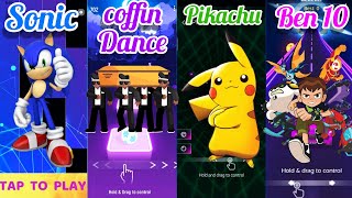 Piano Tiles vs Tiles Hop vs Smash colours vs Beat Racing - on different songs | Music Games | screenshot 2