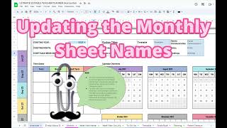 Updating The Monthly Sheet Names | Ultimate Editable Teacher Planner | Google Sheets