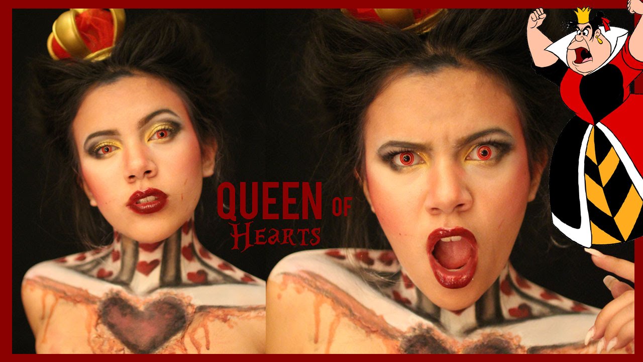 QUEEN OF HEARTS Cool Halloween Makeup Tutorial YouTube