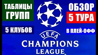 Футбол. Лига чемпионов. Обзор 5 тура. Таблицы. Ман Сити, ПСЖ, Реал, Интер, Спортинг вышли в плей-офф