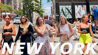 [4K]NYC Summer Walk5th Avenue Walking Tour Bryant Park to Plaza Hotel | July 2023