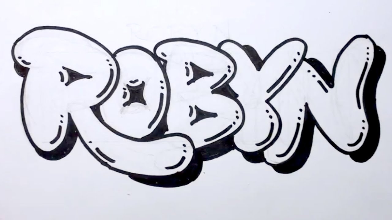 How to Draw Graffiti Letters - Write Robyn in Bubble Letters | MAT ...