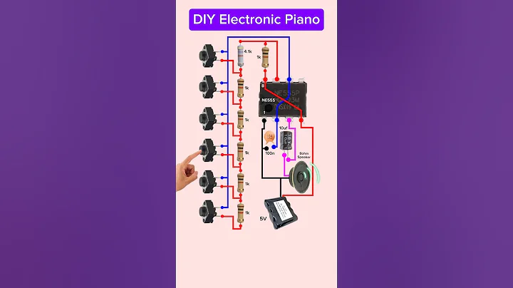 #diy 🎹 Electronic Piano Circuit Diagram | 555 Timer Project #shorts #tech #music #piano