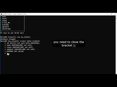 How to create database using Xampp Shell with Cmd