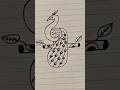 Very Easy Peacock Drawing By The Unexplored Talent #trending #shortsfeed #shorts #short #viralshorts