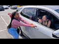 Spoiled girl locks her mom out the car she regrets it