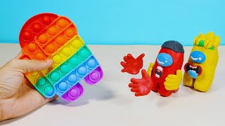 Among Us Crewmate vs POP IT Game In Food World || Stop Motion Cooking