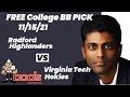 Radford Highlanders vs Virginia Tech Hokies Prediction, 11/15/2021 College Basketball Best Bet