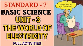 THE WORLD OF ELECTRICITY STD 7 BASIC SCIENCE UNIT 3 | THE WORLD OF ELECTRICITY CLASS 7 BS CHAPTER 3