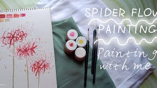 Red spider lilies watercolour painting ❤️🧡