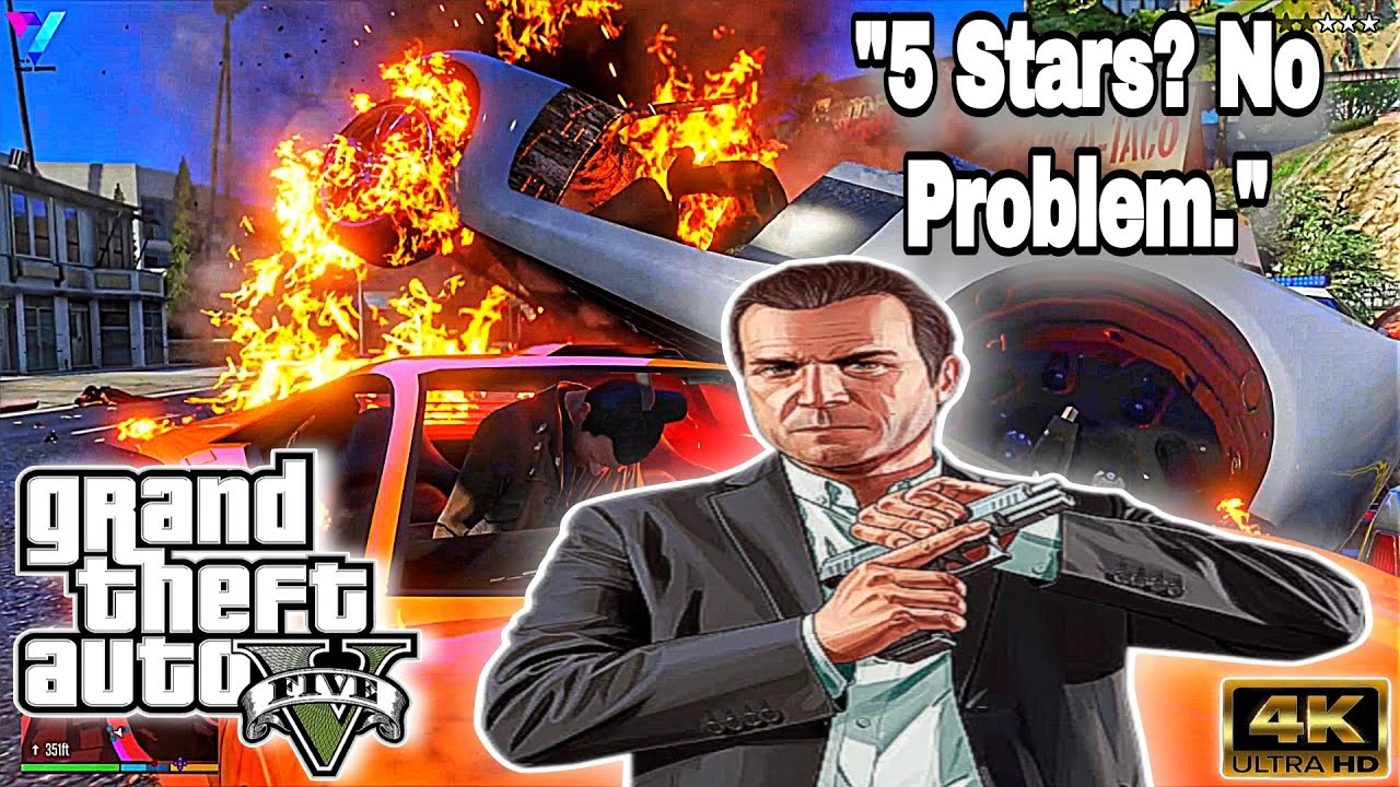 Michael vs 5 Star Wanted Level | GTA 5 Extreme | Police Escape Gameplay ...