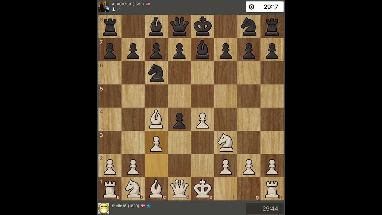 Hungarian Defense destroyed with the Scotch Gambit.