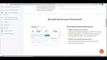 Post Tracking By SEMRUSH | SEMRUSH Tutorials