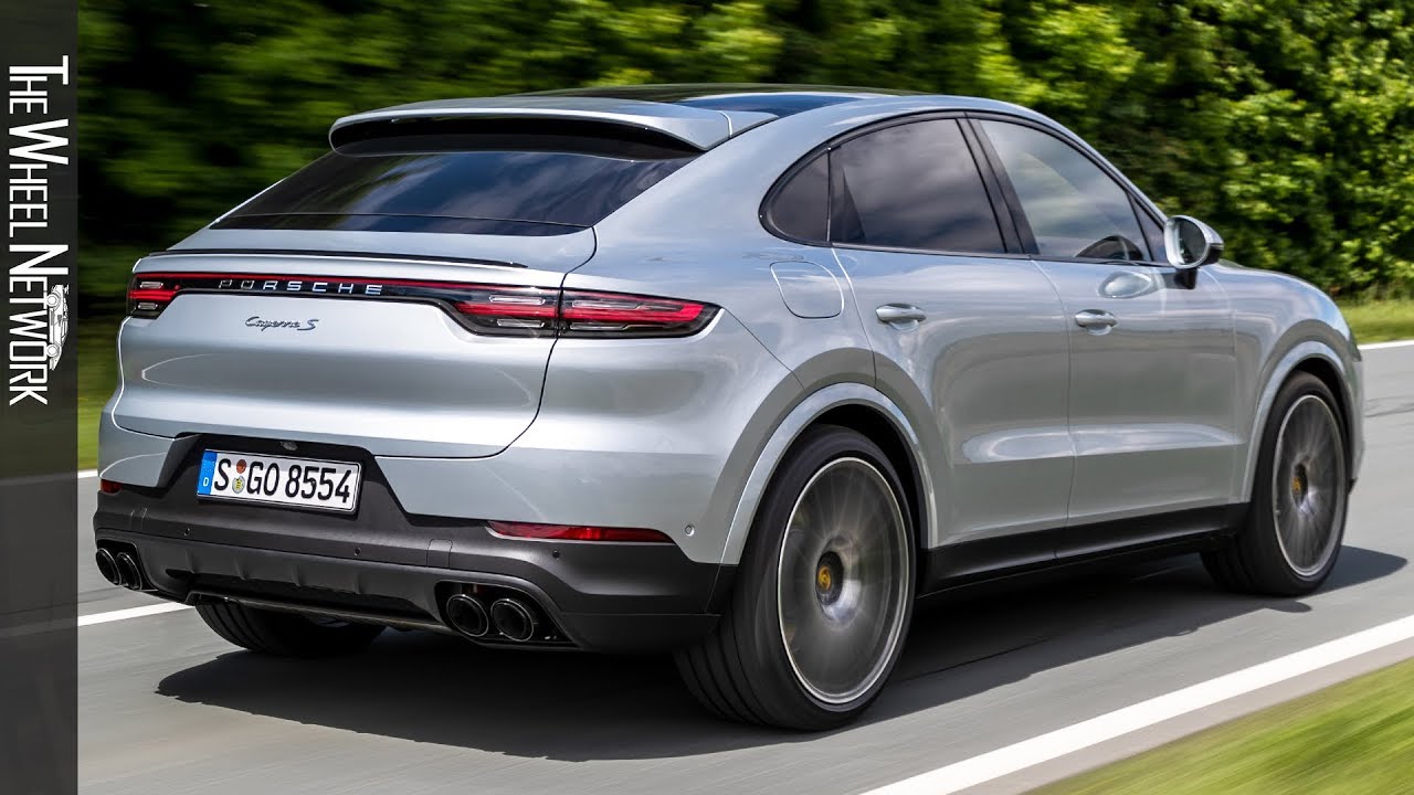 2020 Porsche Cayenne S Coupe Dolomite Silver Metallic Driving Interior Exterior