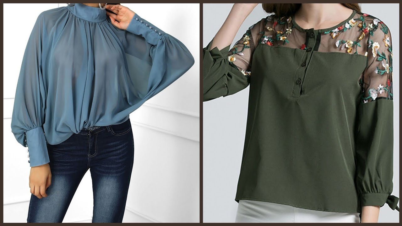 Floral Embroidered Sheer Mesh Ruffle Blouse 2019/Plus Size Ruffle Blouse & Short Tops