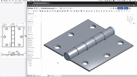 OnShape 3D Modeling Hinge Tutorial Exercise