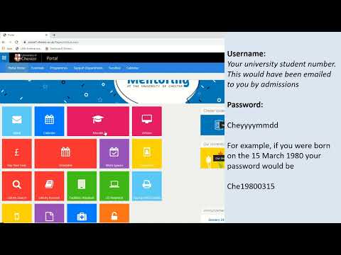 Logging into the University of Chester's portal
