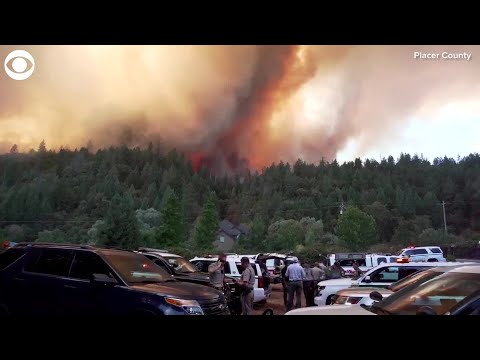 WEB EXTRA: Firefighters Battle River Fire In Placer County, CA